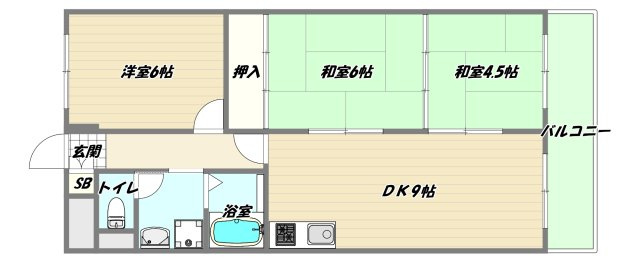 大阪市東淀川区豊里６丁目の賃貸マンションの間取り