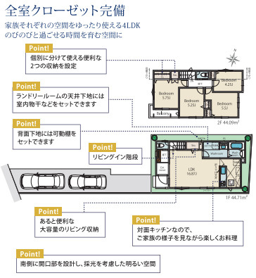 【間取り】 | 陽の光をたっぷりと浴びながら気持ち良く生活が出来ます。夢のマイホーム、夢ではなく実現出来ます！見学・ご相談等、お気軽にご連絡下さい。