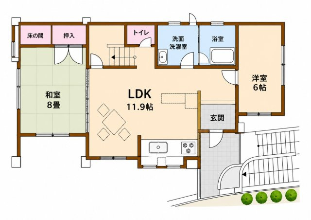 豊見城市饒波 中古戸建ての間取り