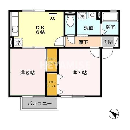 クレイン古賀島A棟の間取り