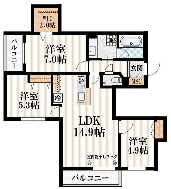 Ｃｈｅｖａｌ　ＨＡＭＡＤＡＹＡＭＡの間取り