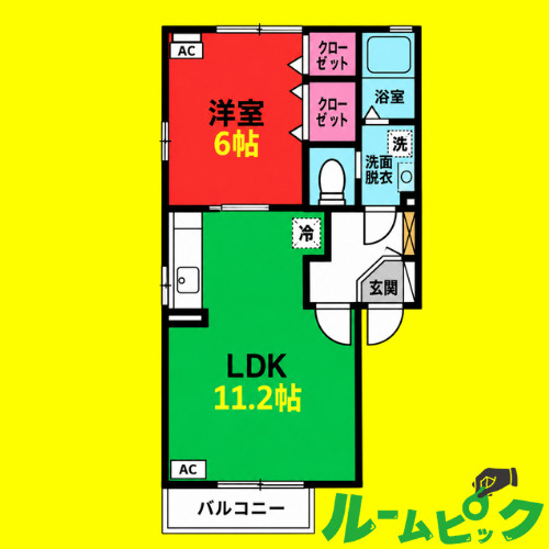 ウィルモア開平　名古屋市賃貸　仲介手薄料無料の間取り