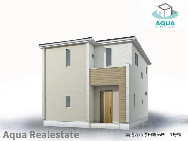 善通寺市原田町の新築一戸建の外観パース|現在建築中…2027年1月完成予定☆