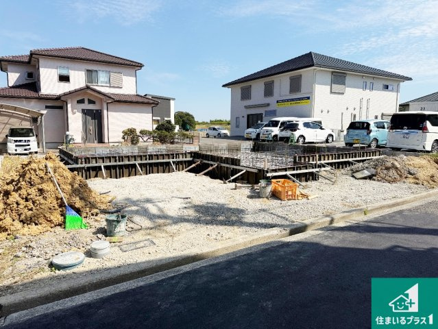 岸和田市上松町　新築一戸建ての外観|現在の進捗状況です！順調に作業進行中、完成が待ち遠しいです！詳細の間取り等、お気軽にお問い合わせください！