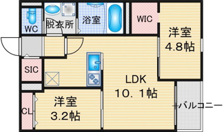 【間取り】 | REGALEST F 瓢箪山 | 略図の為、現状優先