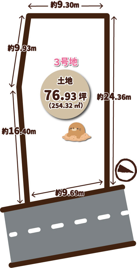 松室河原町3号地（3区画ver)条件無土地の区画図