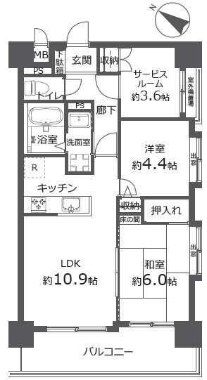 【間取り】 | セザール第二堀切菖蒲園