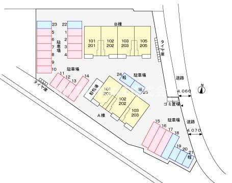ヴィラージュＳｕｚｕＡの区画図