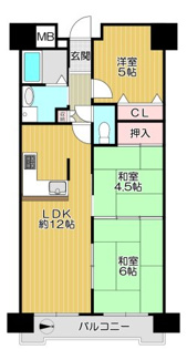 【間取り】 | ファミール武庫川東 | 新婚様からファミリー様まで幅広くおすすめの３LDKの間取りです♪東向きです！１