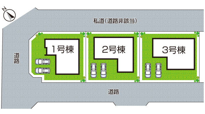 岸和田市上松町　新築一戸建ての区画図|全３区画