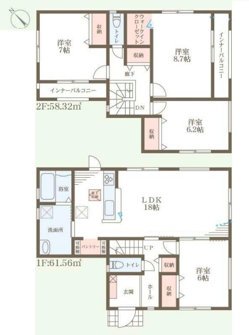 岸和田市上松町　新築一戸建ての間取り|３号地