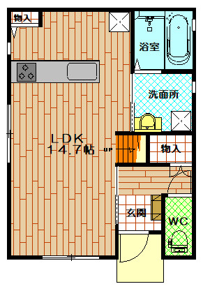 リアンⅡの間取り|1階