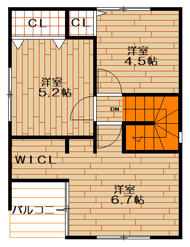 リアンⅡの間取り|2階
