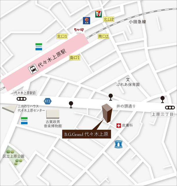 Ｂ．Ｇ．Ｇｒａｎｄ代々木上原の地図