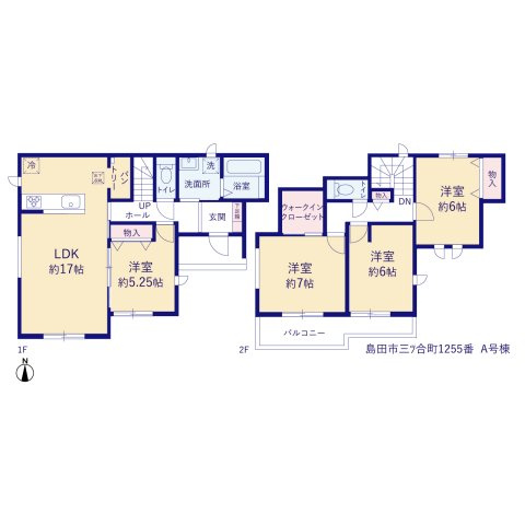 【間取り】 | 島田市三ッ合町 新築一戸建て | 効率的かつ暮らしのことをしっかり考えた間取りです