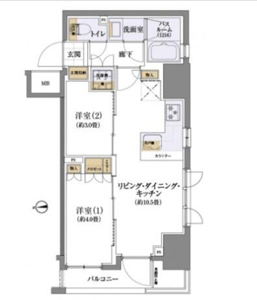 ライオンズ浅草橋ミレスの間取り