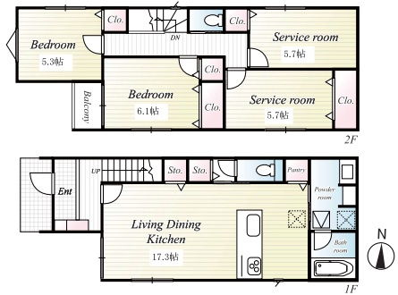 池田市神田　第2期　新築一戸建ての間取り