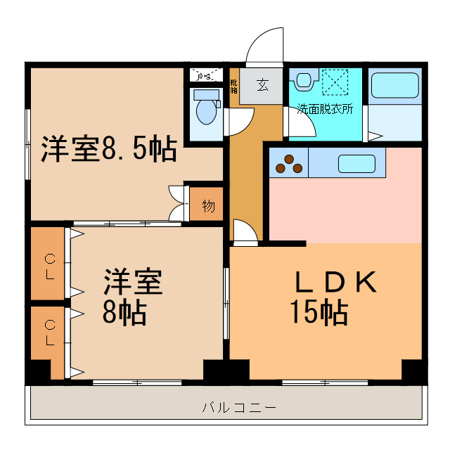 シャルム壱番館の間取り