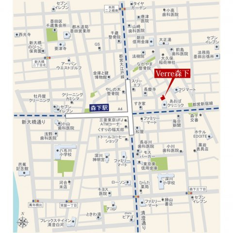Ｖｅｒｒｅ森下の地図
