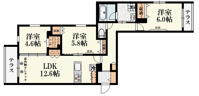 フレシア立川の間取り