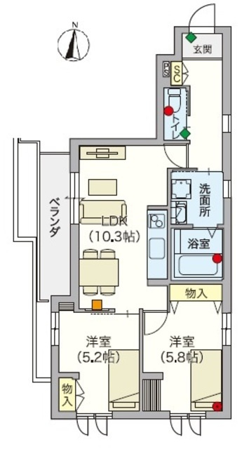 （シニア限定）ヘーベルVillage深川の間取り|シニア向けの充実した設備