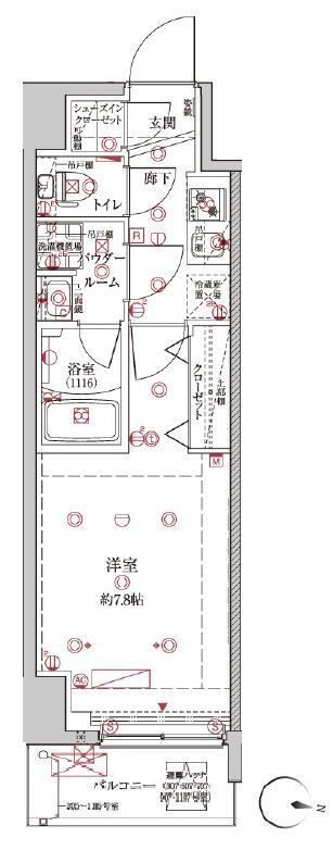 板橋区本町の賃貸マンションの間取り