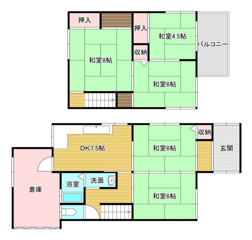 向野町貸家の間取り
