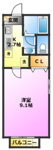 テラス中丸子の間取り|独立洗面化粧台☆２口システムキッチン☆