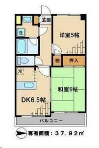 鎌ケ谷市くぬぎ山２丁目のアパートの間取り
