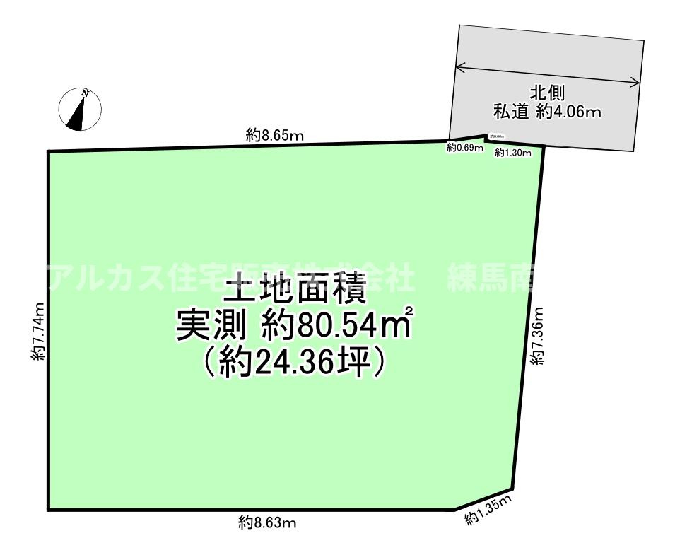 練馬区上石神井2丁目　土地　西武新宿線　上石神井の土地図