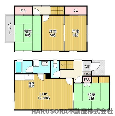 京都府京田辺市薪長尾谷57-24　2階建（オーナーチェンジ）の間取り