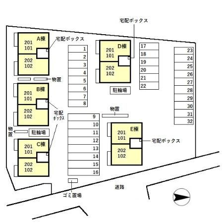 リビングタウン村国　Dの区画図