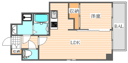 ウインステージ箱崎2の間取り|使いやすい間取りです。