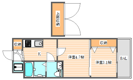 No.70　HARBOR SOUTH TOWER(No.70　ハーバーサウスタワー)の間取り|上部収納には各部屋専用の脚立がついているので女性も手が届きます