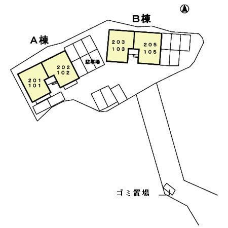 セジュールマインB棟の区画図