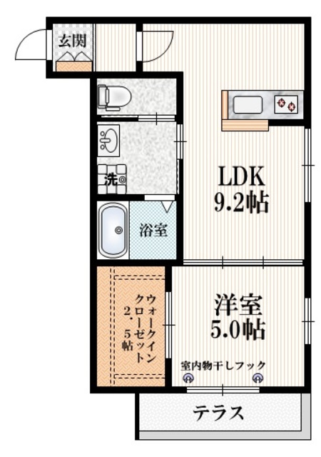 メゾン ドゥ プリムヴェールの間取り|★角部屋２面採光★２名入居・お子様可★