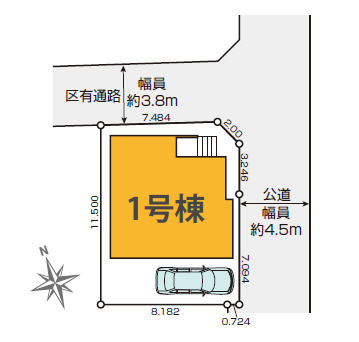練馬区南大泉4丁目　LDK22.3帖×ZEH水準　北東角地の限定1棟の区画図|開放的な角地に誕生♪ZEH水準の省エネ大型邸宅♪