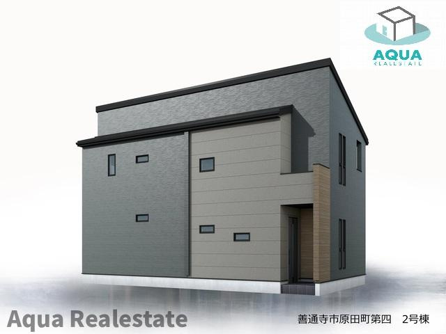 善通寺市原田町の新築一戸建の外観パース|現在建築中…2027年1月完成予定☆