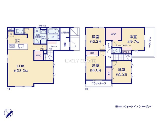 越谷市大字大里 新築分譲住宅の間取り