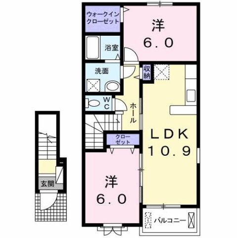 コンフォール矢三　Ｃの間取り
