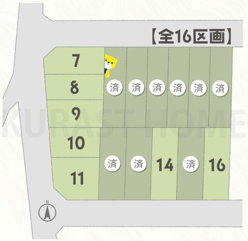 京都市西京区桂坤町　新築戸建の区画図