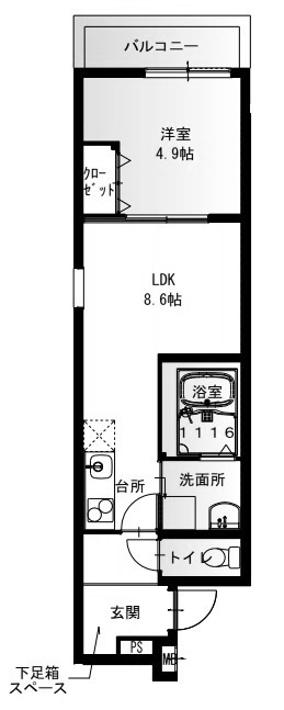 フジパレス御崎公園Ⅱ番館の間取り