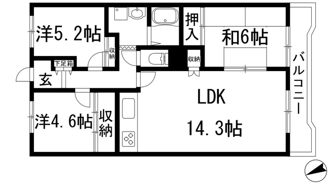 【間取り】 | 逆瀬川パークマンション