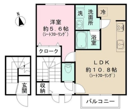 杉並区井草２丁目のアパートの間取り