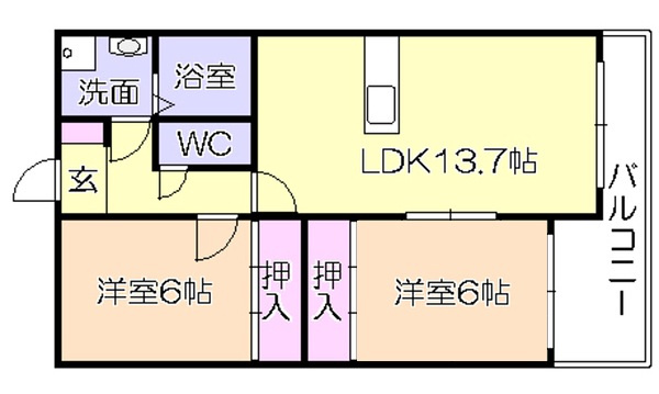 エクセレント合川【キャッシュバック対象】の間取り