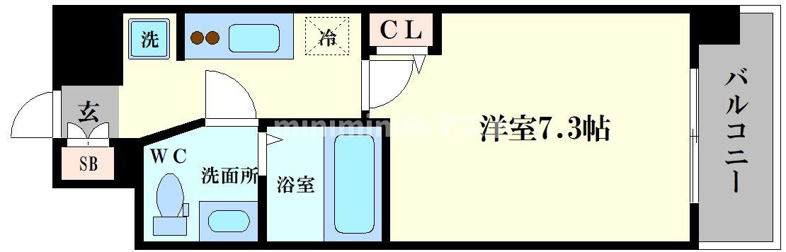 エグゼ難波WESTリバーの間取り