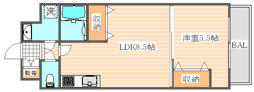 ロイヤル天神東の間取り|使いやすい間取りです。