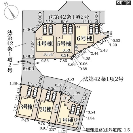 彦根市川瀬馬場町　第9期　新築一戸建ての区画図|全6区画