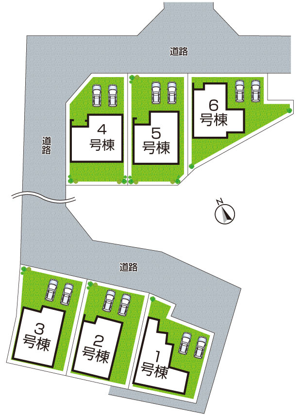 彦根市川瀬馬場町　第9期　新築一戸建ての区画図|全6区画