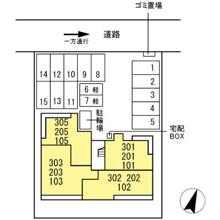 D-avance 北側の駐車場